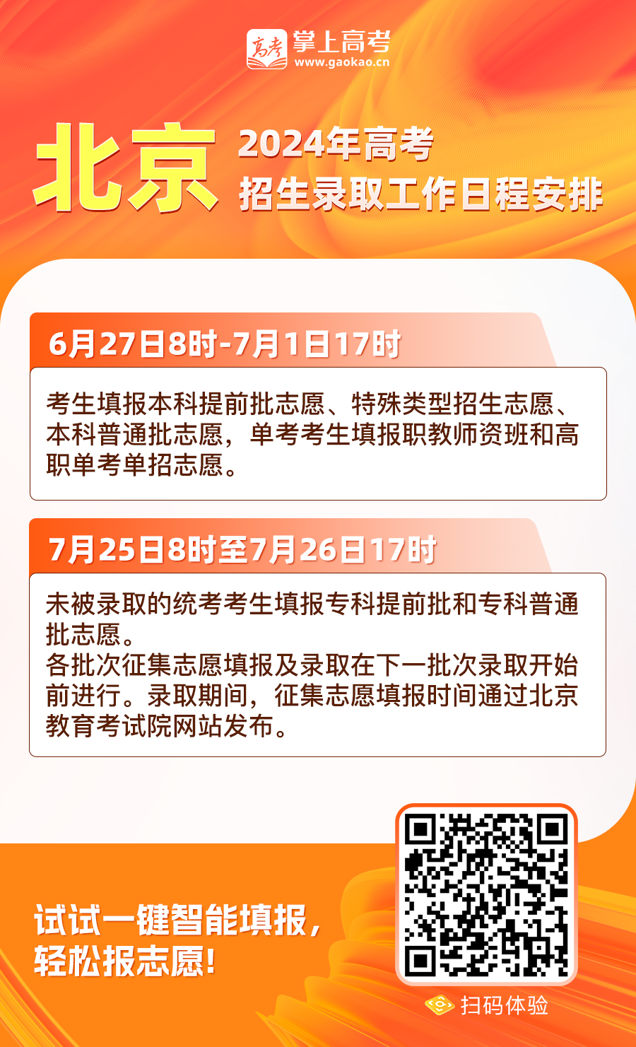 2024年北京高考什麼時候報誌願？什麼時間截止？