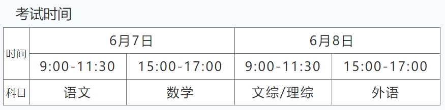 雲南2024年高考時間什麼時候